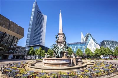 Deutschland Leipzig Messeturm