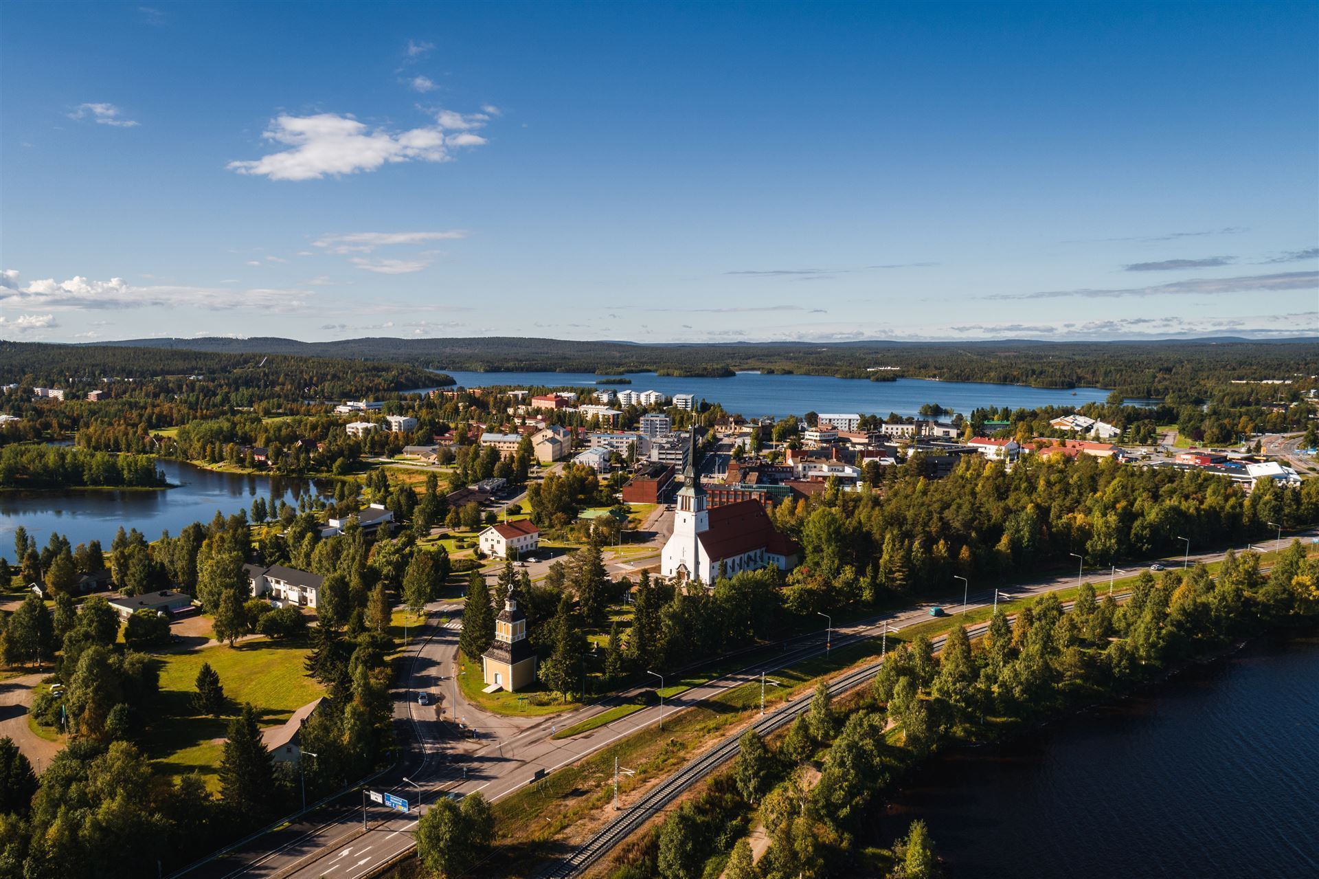 Blick auf die Stadt Kemijärvi, Finnland