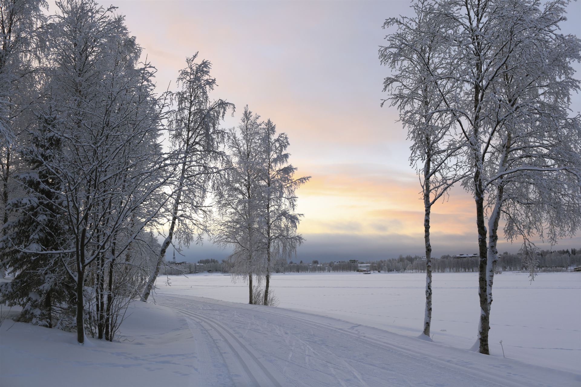 Winterlandschaft in Kuusamo, Finnland