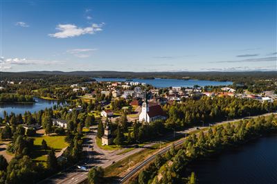 Blick auf die Stadt Kemijärvi, Finnland