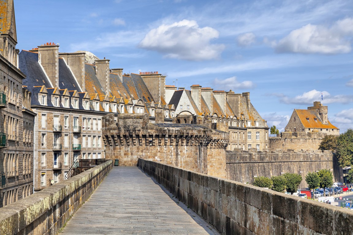 Mauer der historischen Stadt Saint Malo, Frankreich