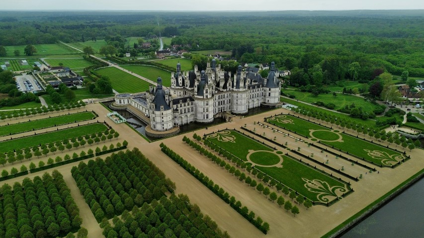Drohnenfoto Schloss Chambord Frankreich Europa