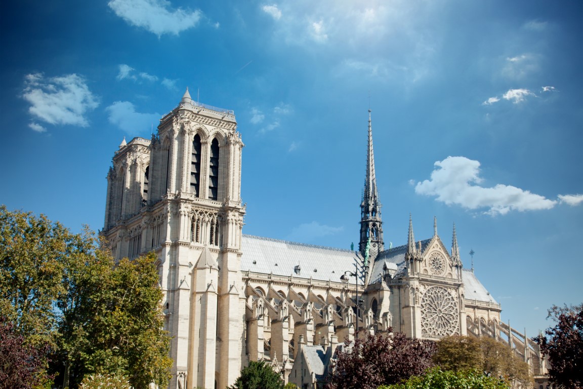 Schöner Blick auf die Katholische Kathedrale Notre-Dame de Reims