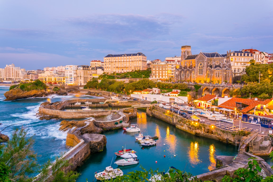 Blick auf die Marina von Biarritz