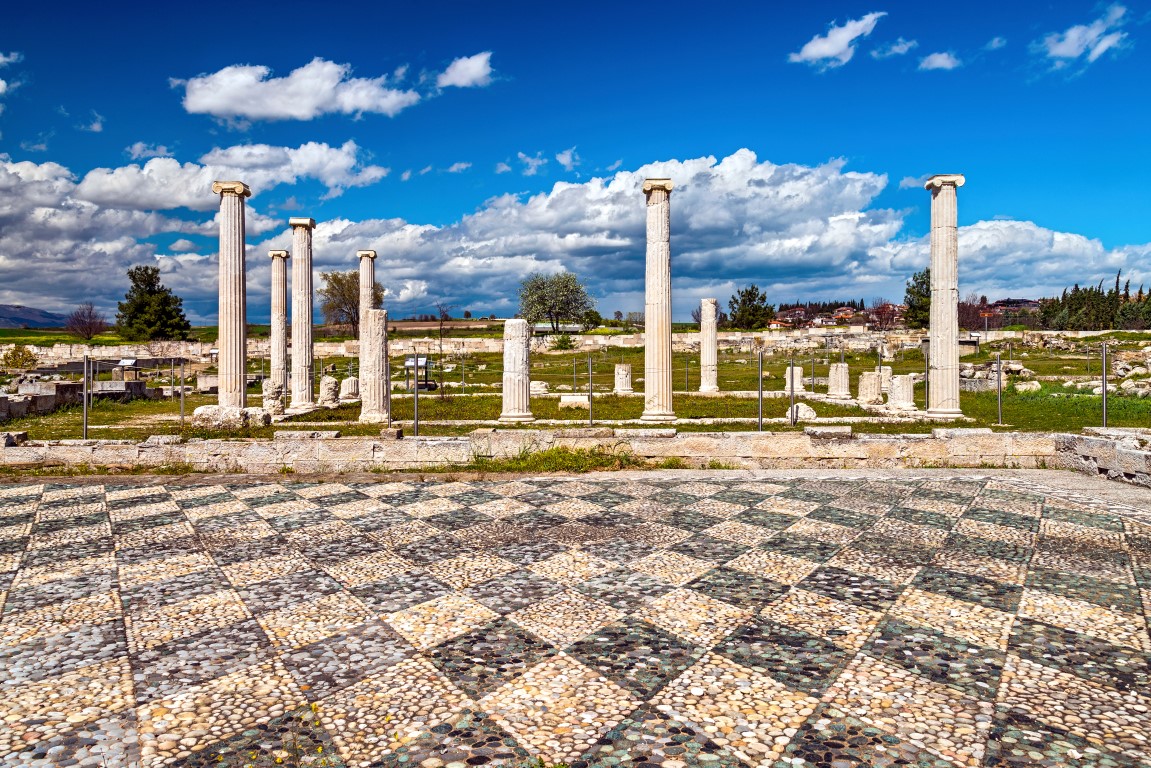 Das "Haus des Dionysos" in der archäologischen Stätte des antiken Pella