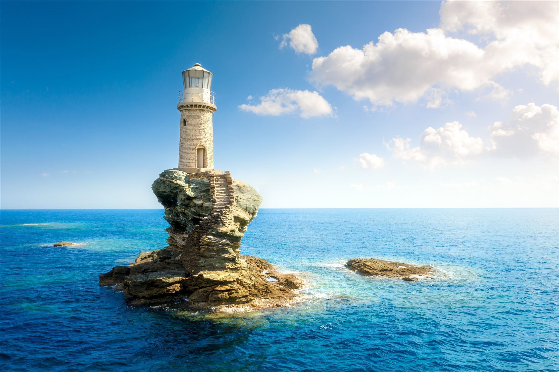Kykladen Insel Andros Leuchtturm