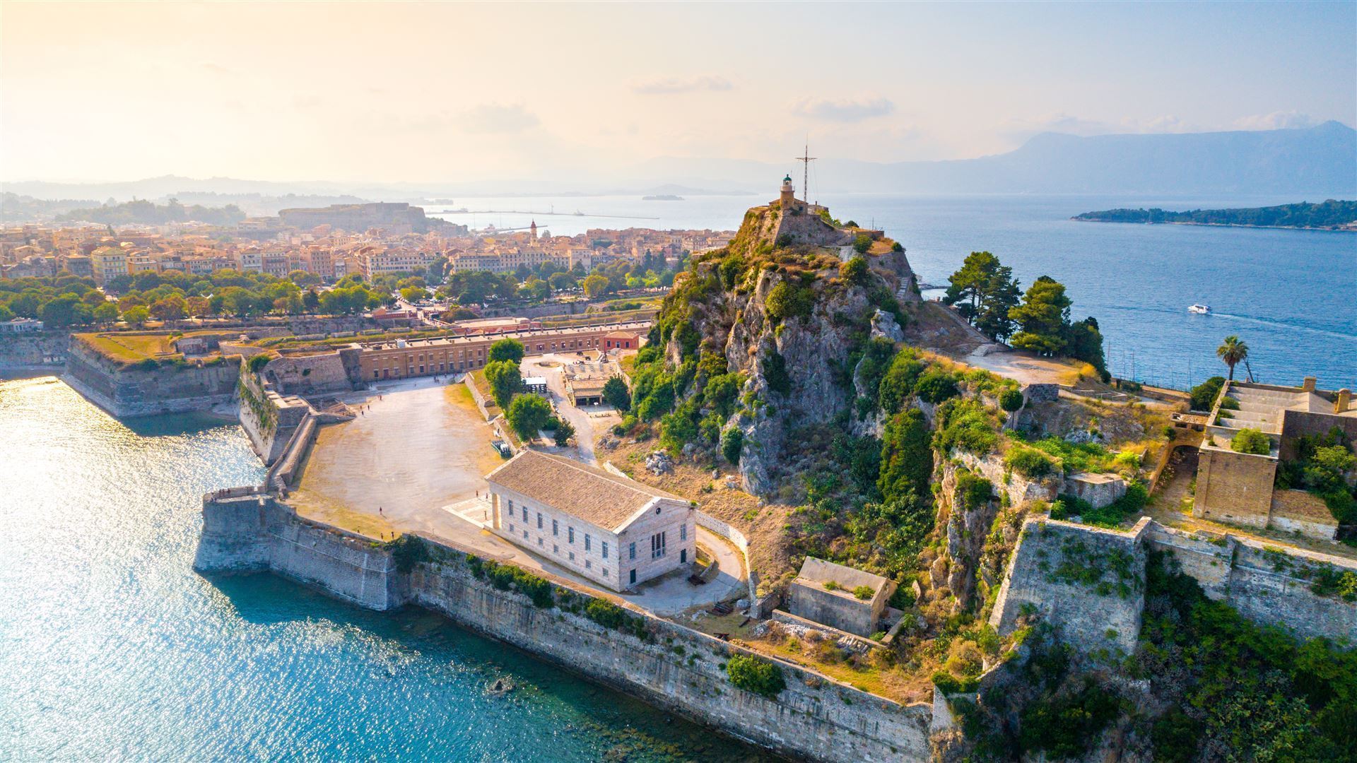 Insel Korfu Korfu-Stadt Kerkyra Panorama