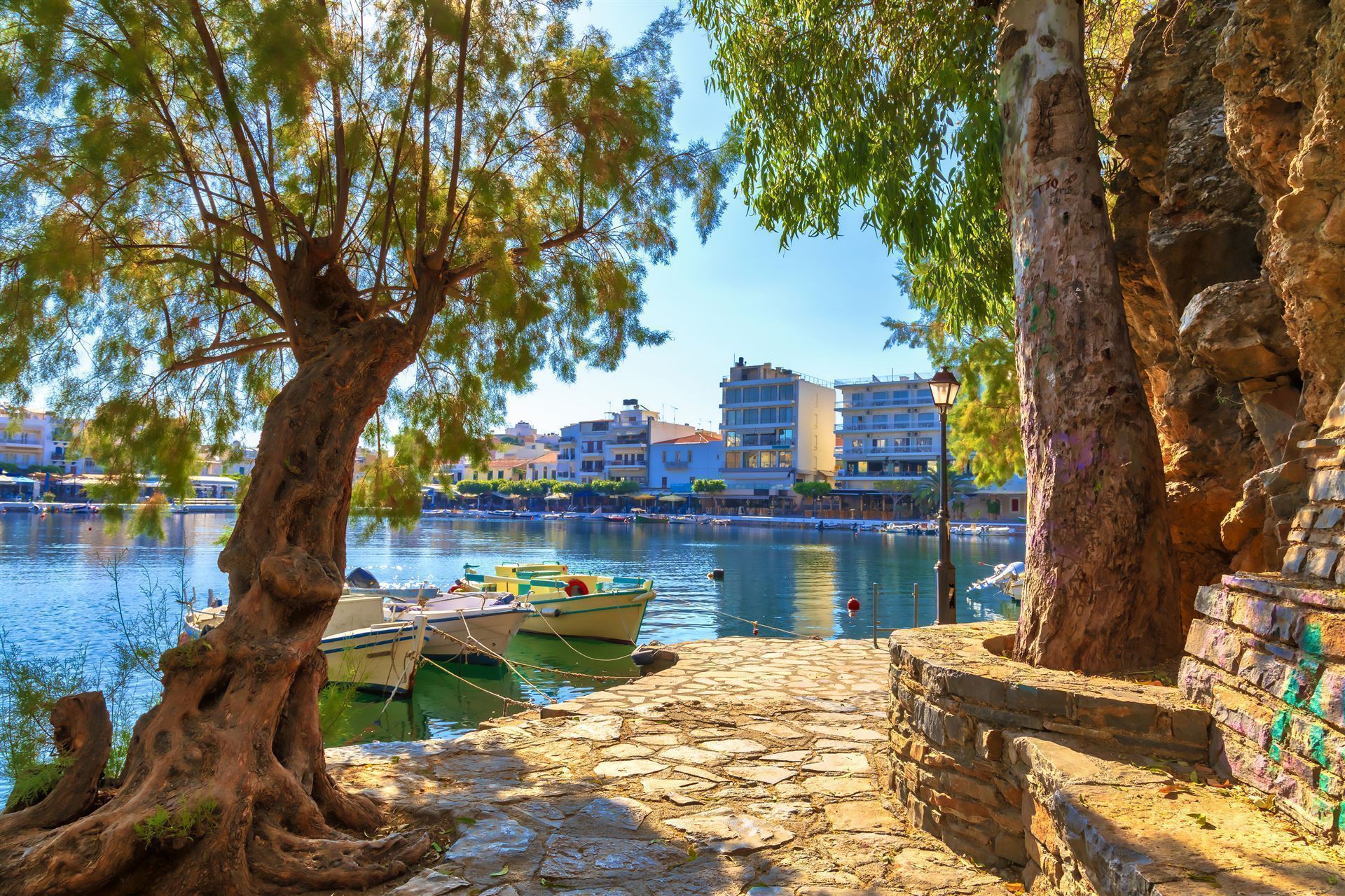 Insel Kreta Agios Nikolaos See Voulismeni-See