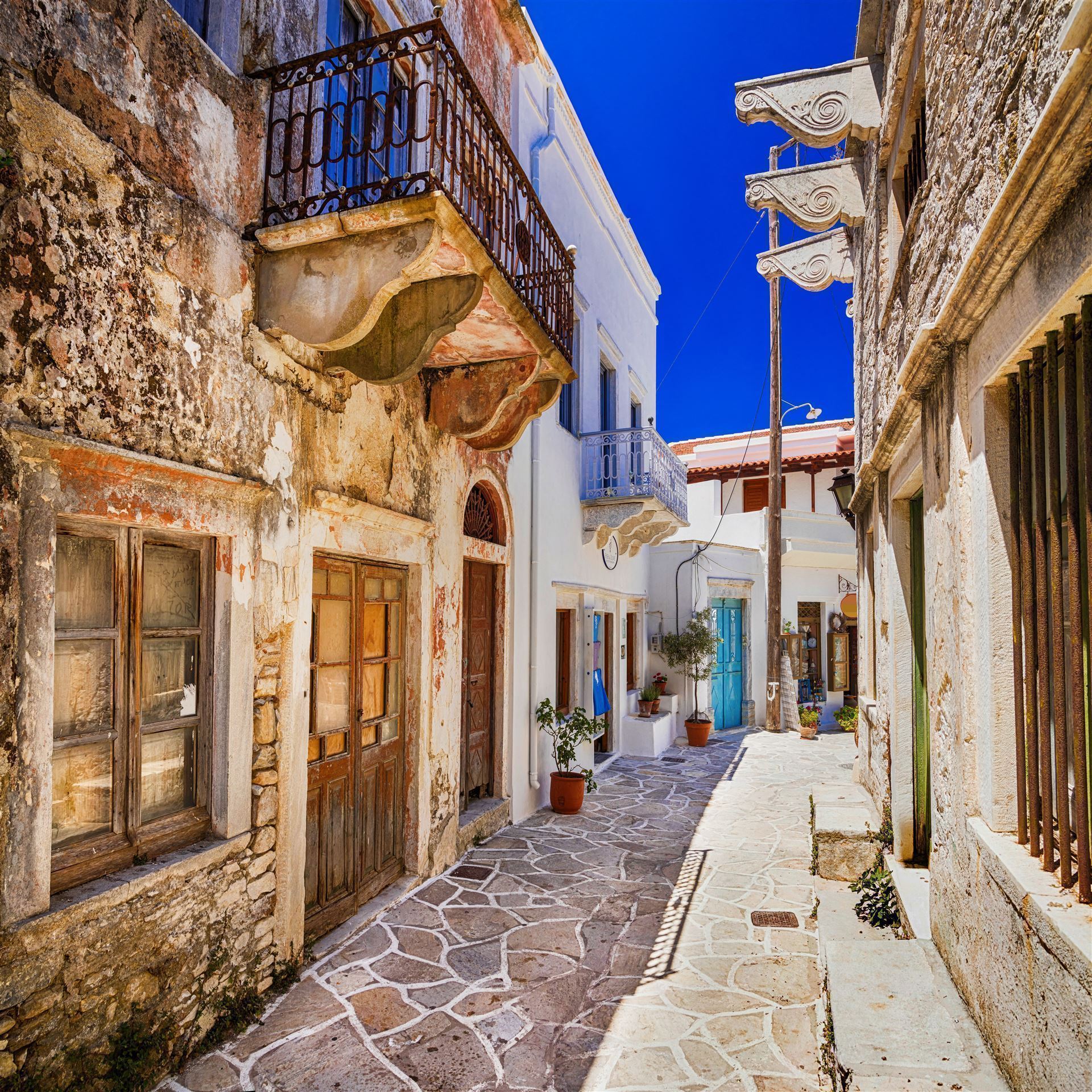 Kykladen Insel Naxos Gasse