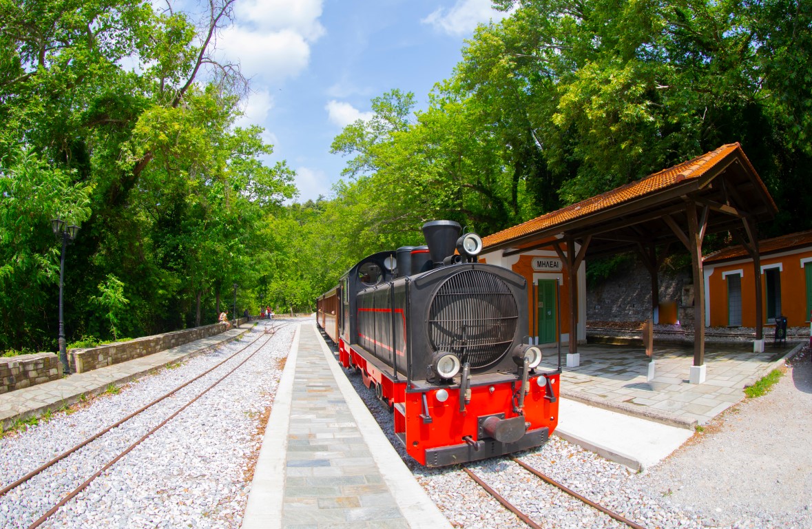 Der alte Bahnhof von Ano Lechonia, Volos, Pilion, Griechenland