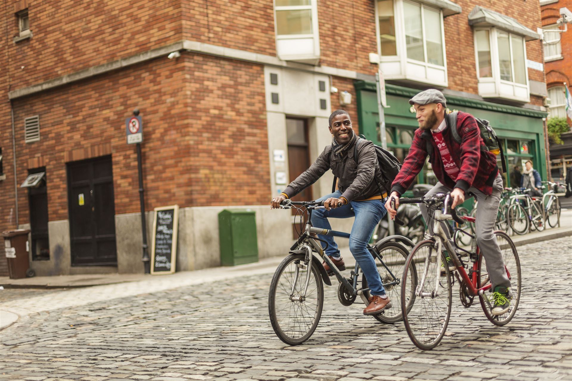 Radfahrer in Temple Bar