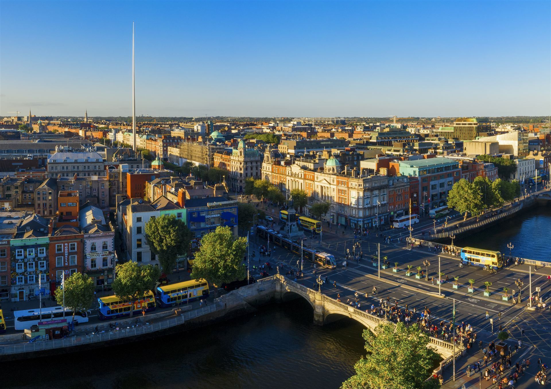 Luftaufnahme von der O´Connell Bridge