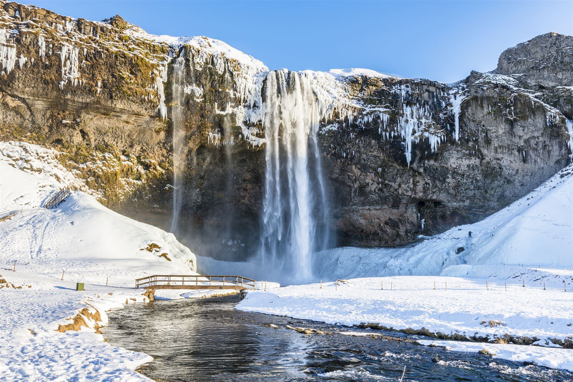 Island_Seljalandsfoss Wasserfall im Winter