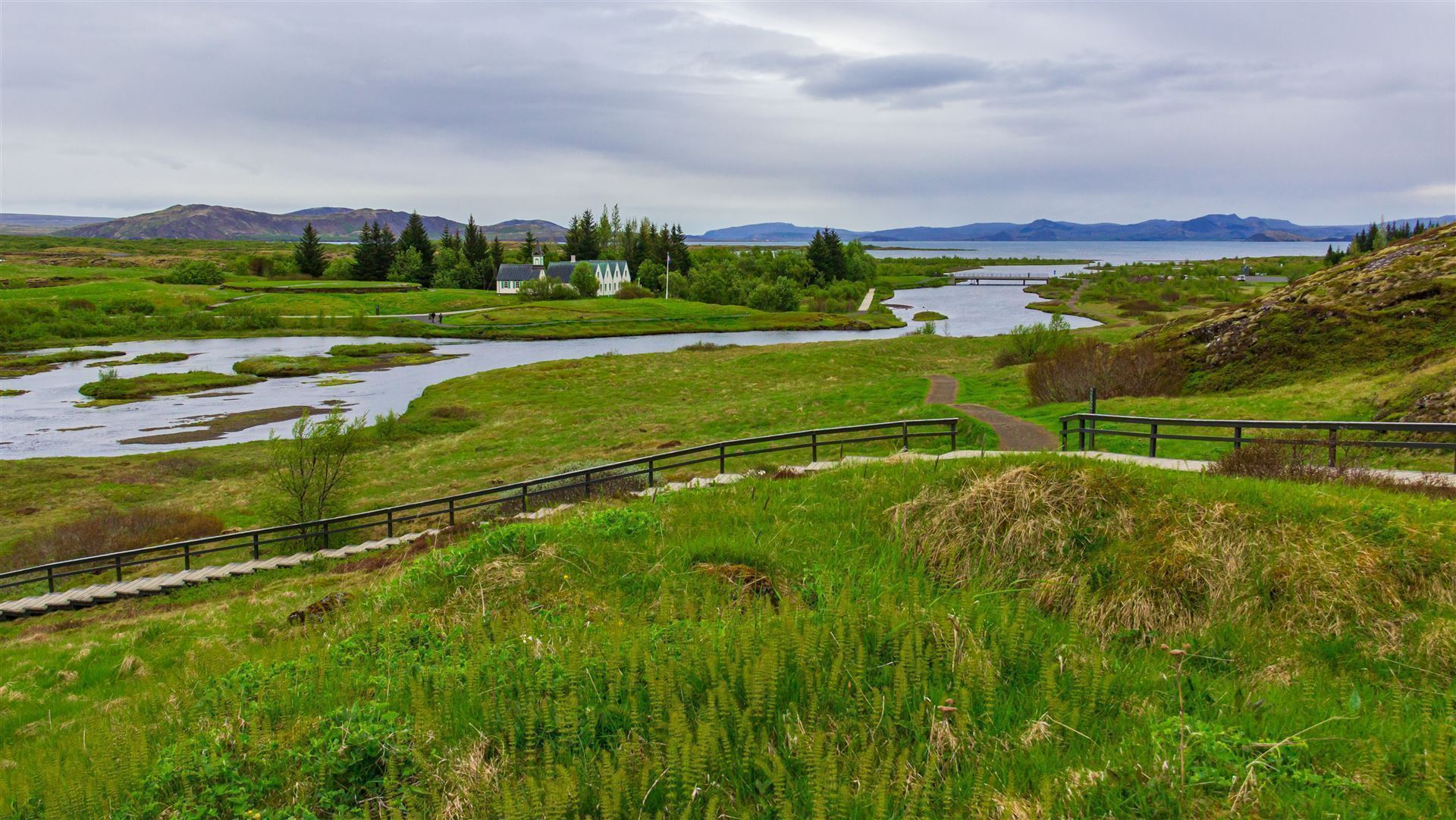 Blick auf die Landschaft Thingvellir Park
