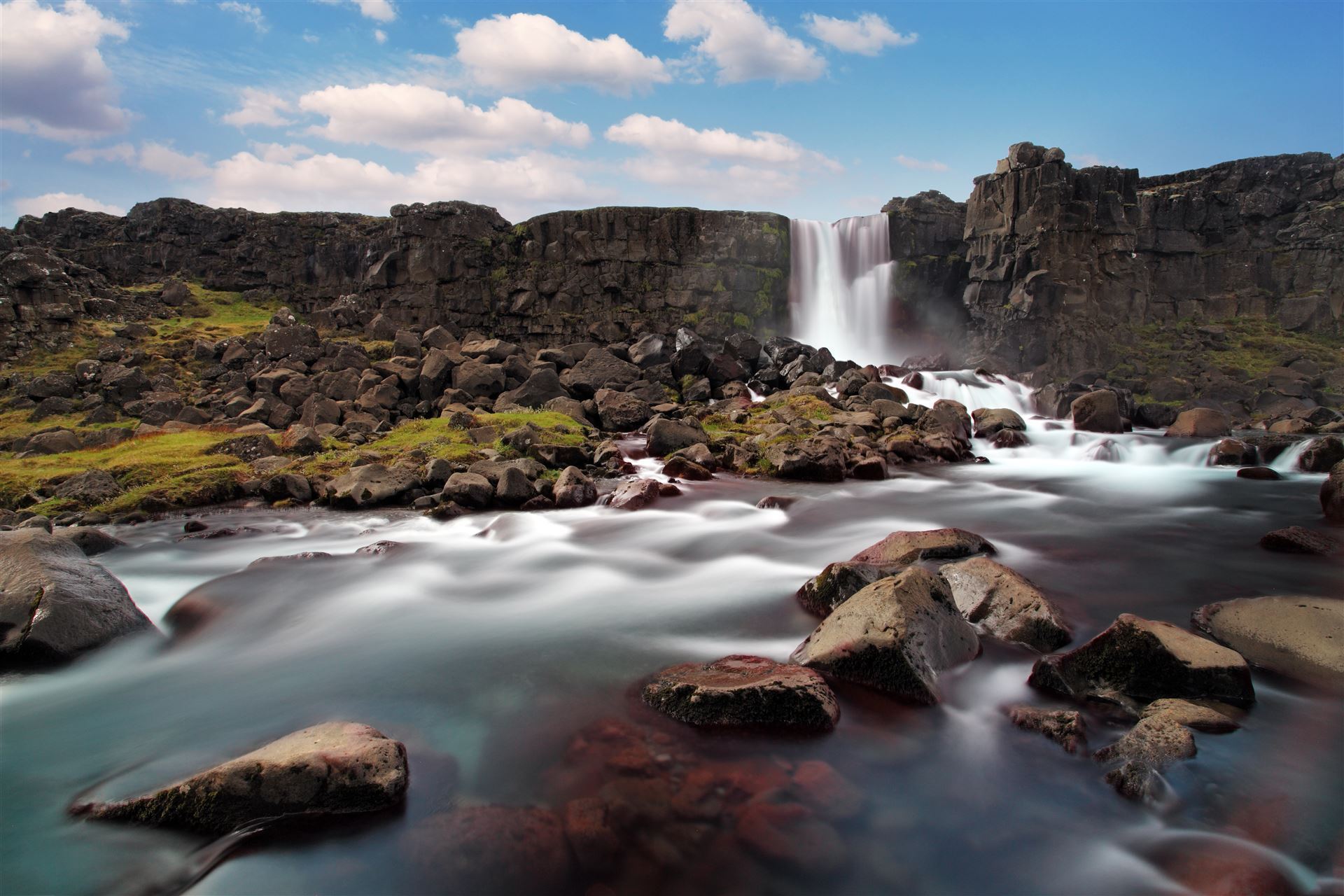 Thingvellir Nationalpark mit Oxararfoss Wasserfall