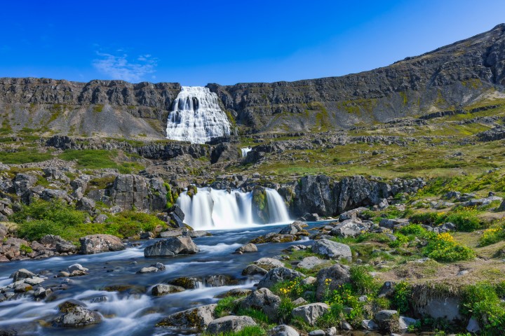 Dynjandi Wasserfall Naturlandschaft in Island