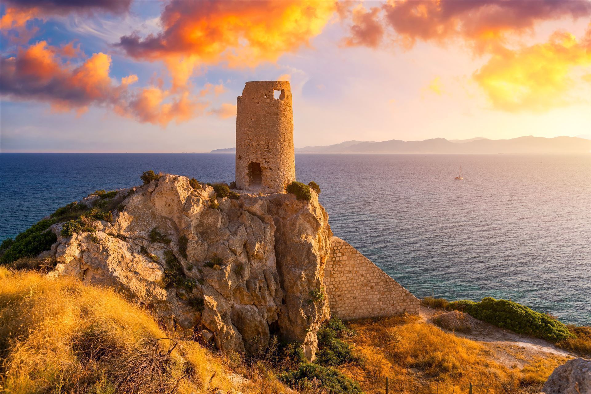 Italien Sardinien Cagliari Alter Küstenturm