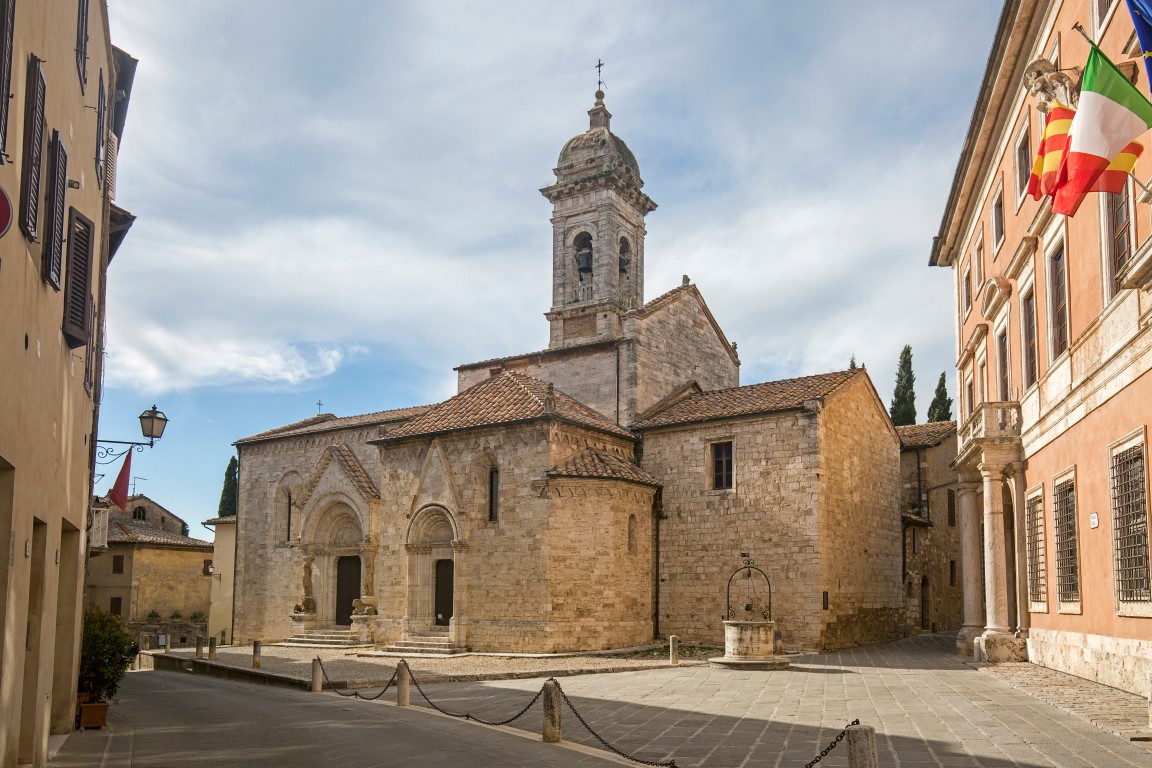 Kirche Collegiata, San Quirico d’Orcia, Toskana