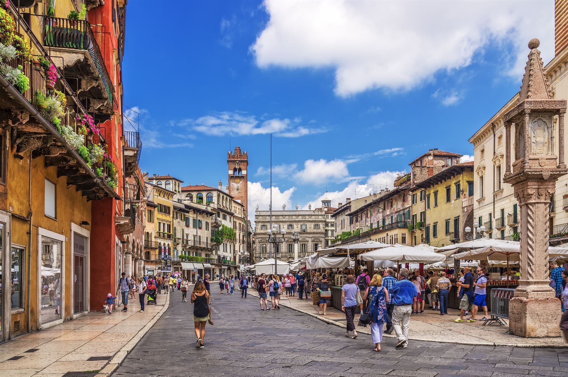 Italien Venetien Verona Piazza delle Erbe