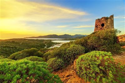 Italien Sardinien Villasimius alter Turm