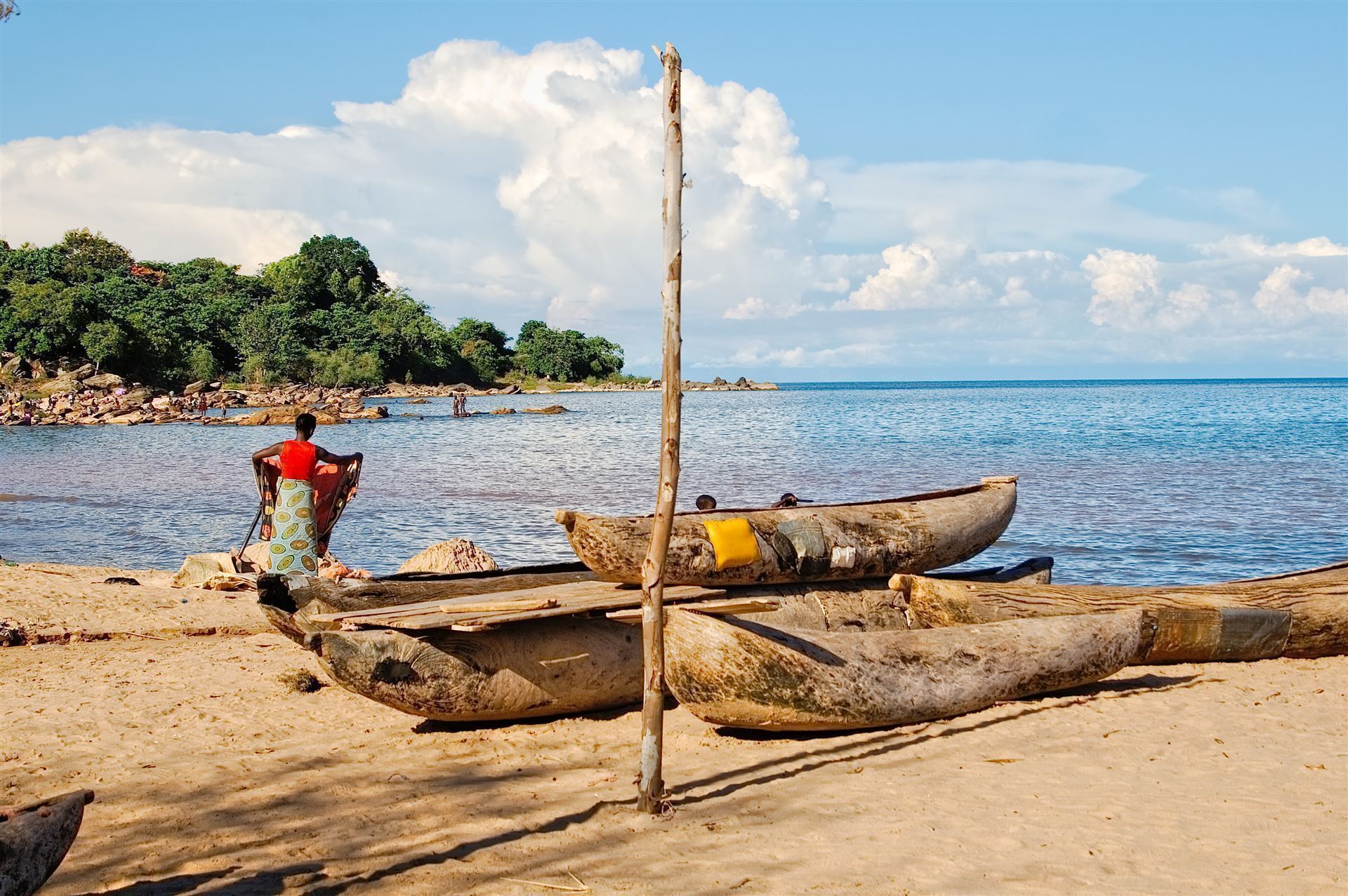 Malawi See mit Einbaum Kanun