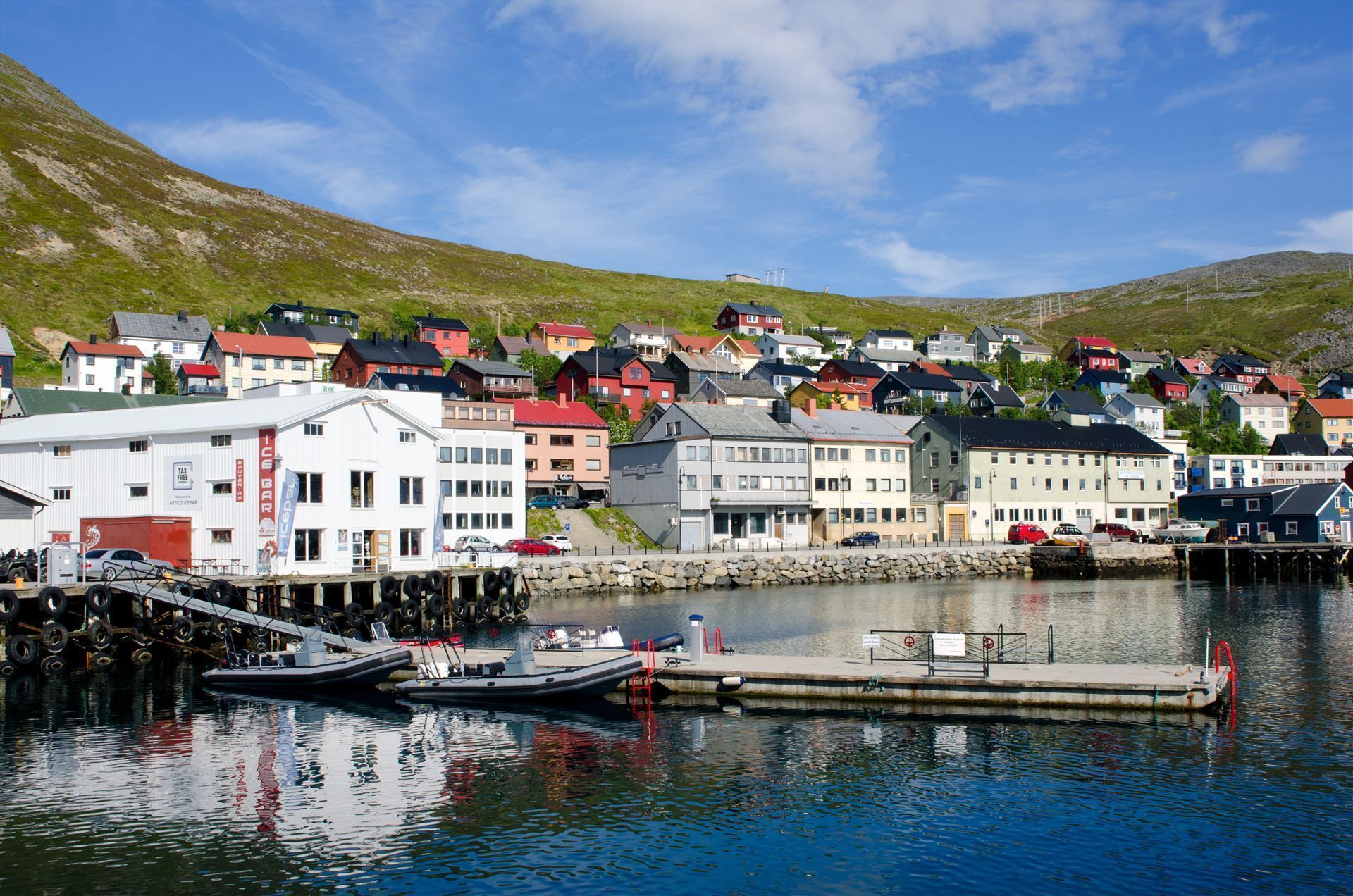 Blick auf Honningsvåg, Norwegen