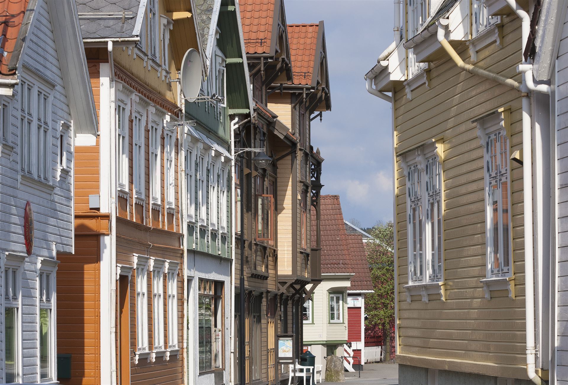 Holzhäuser in Egersund, Norwegen