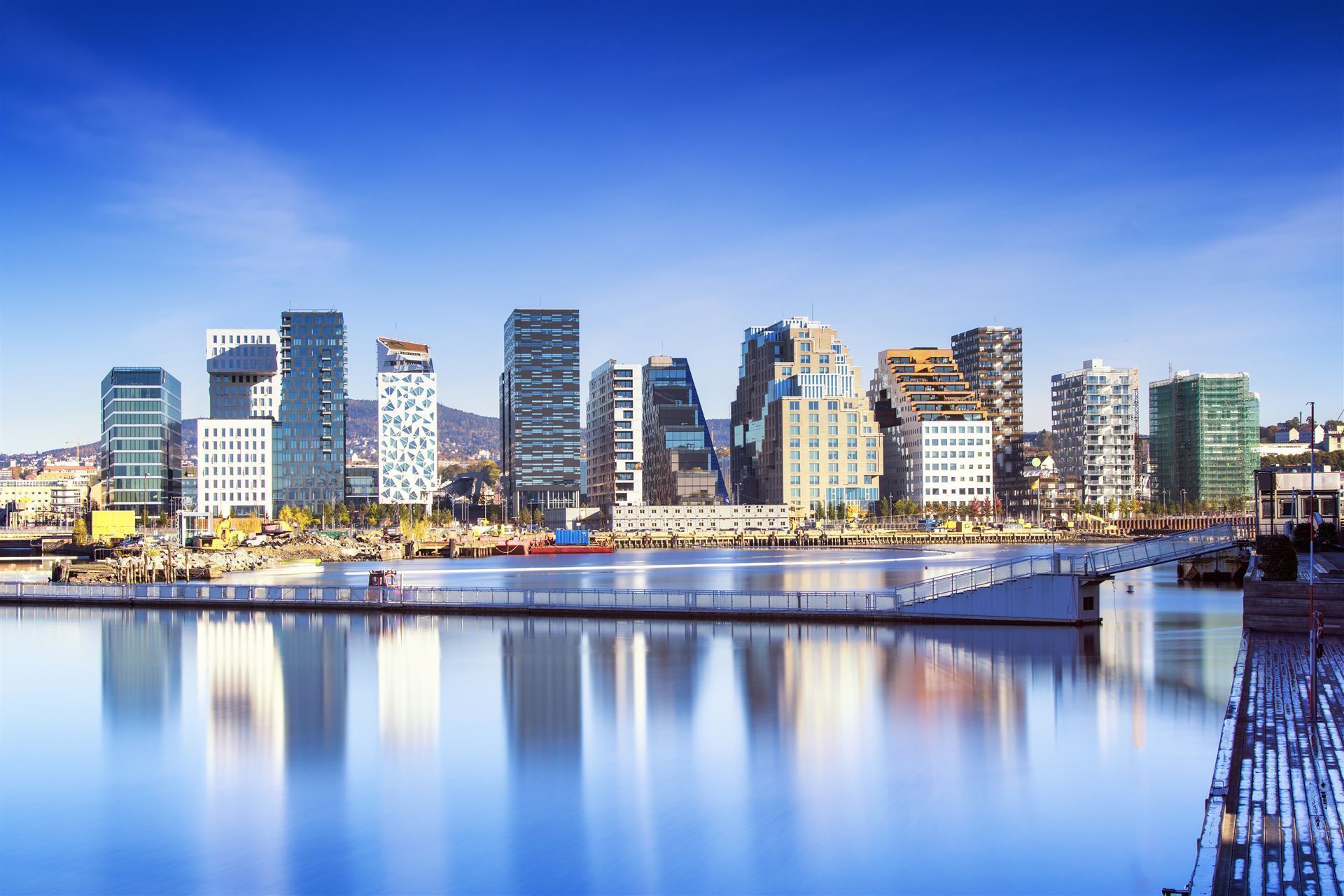 Blick auf das Stadtviertel "Barcode Projekt", Oslo