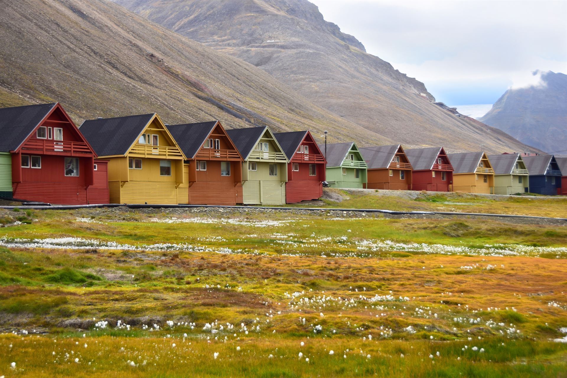 Bunte Häuser von Longyearbyen, Spitzbergen