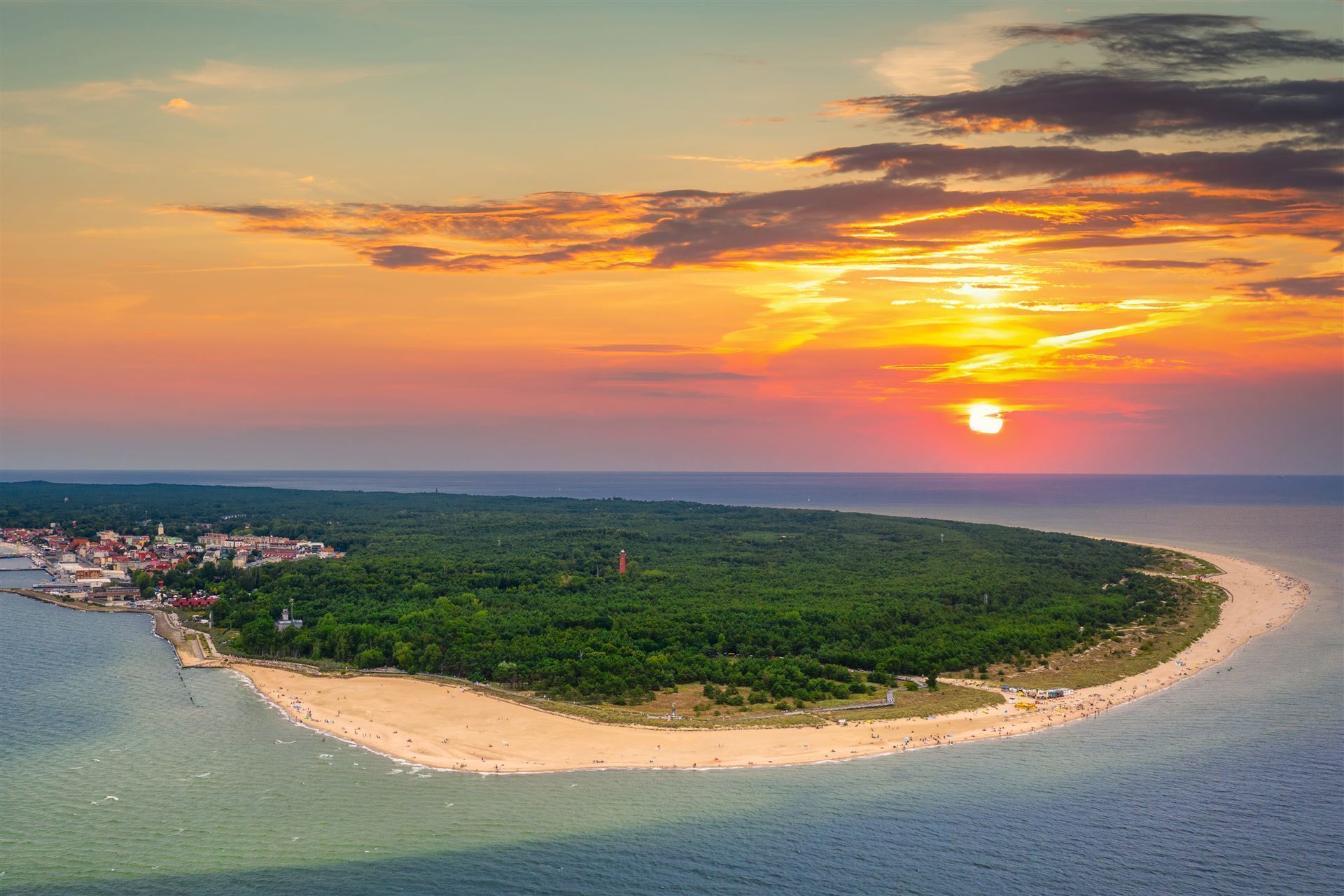 Insel Hela im Sonnenuntergang