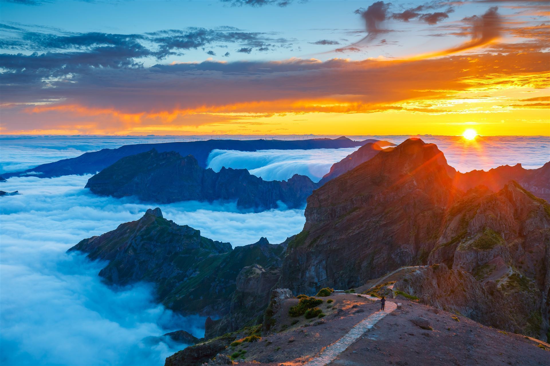 Pico Ruivo bei Sonnenuntergang