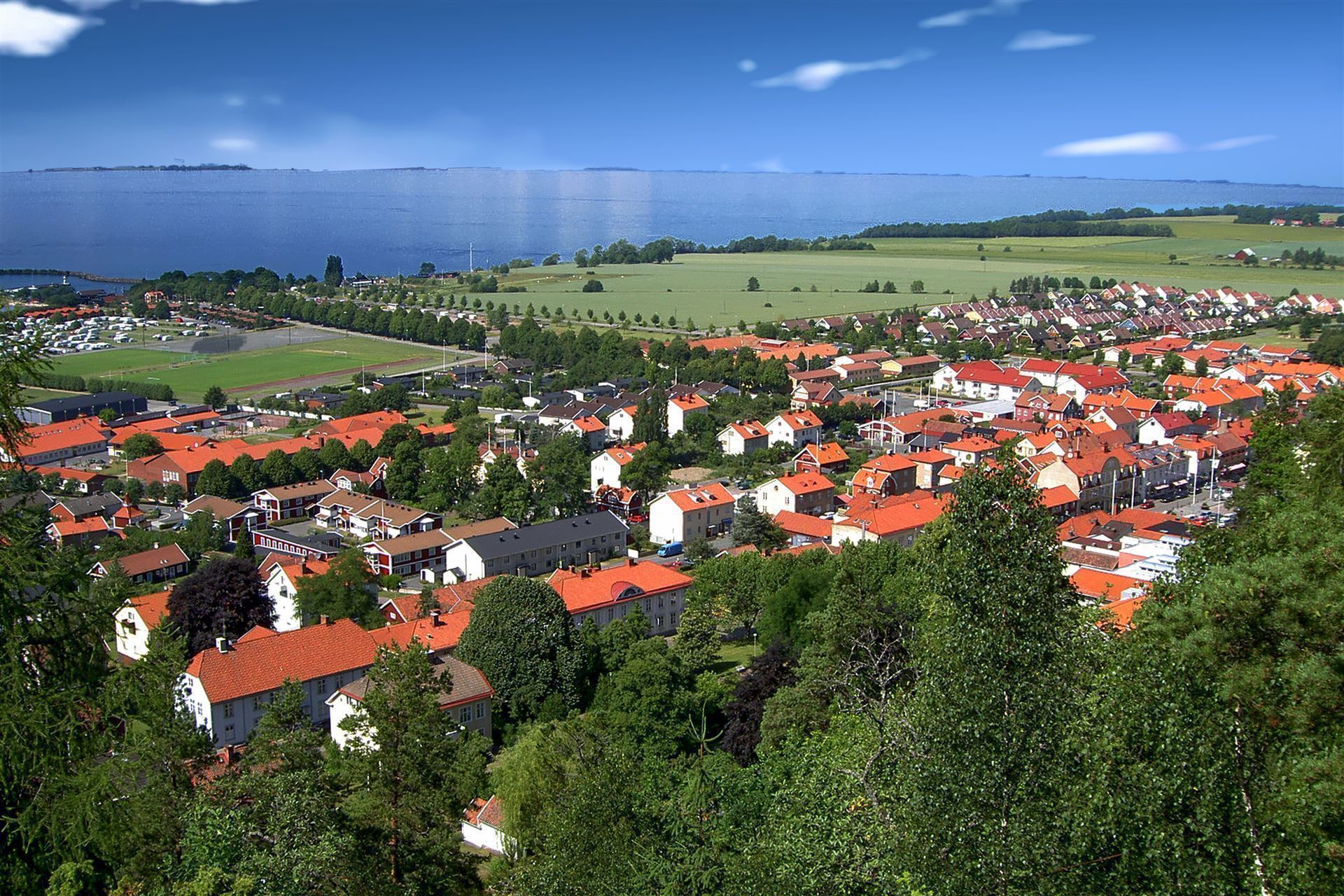 Blick auf Gränna Stadt