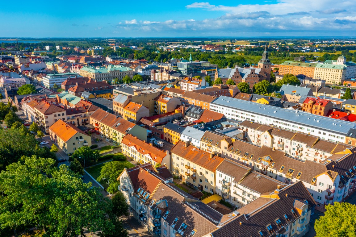 Luftaufnahme von Kristianstad in Schweden