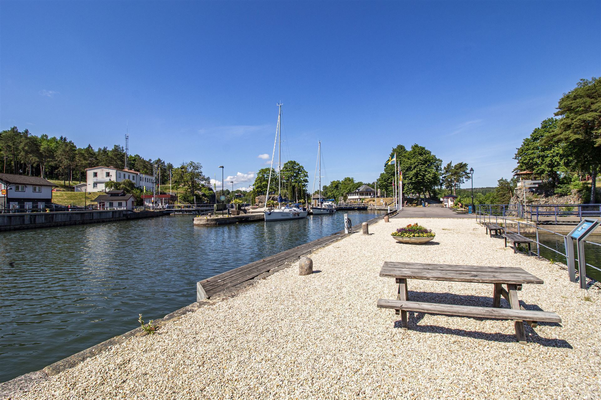 Schleusengebiet in Trollhättan, Schweden