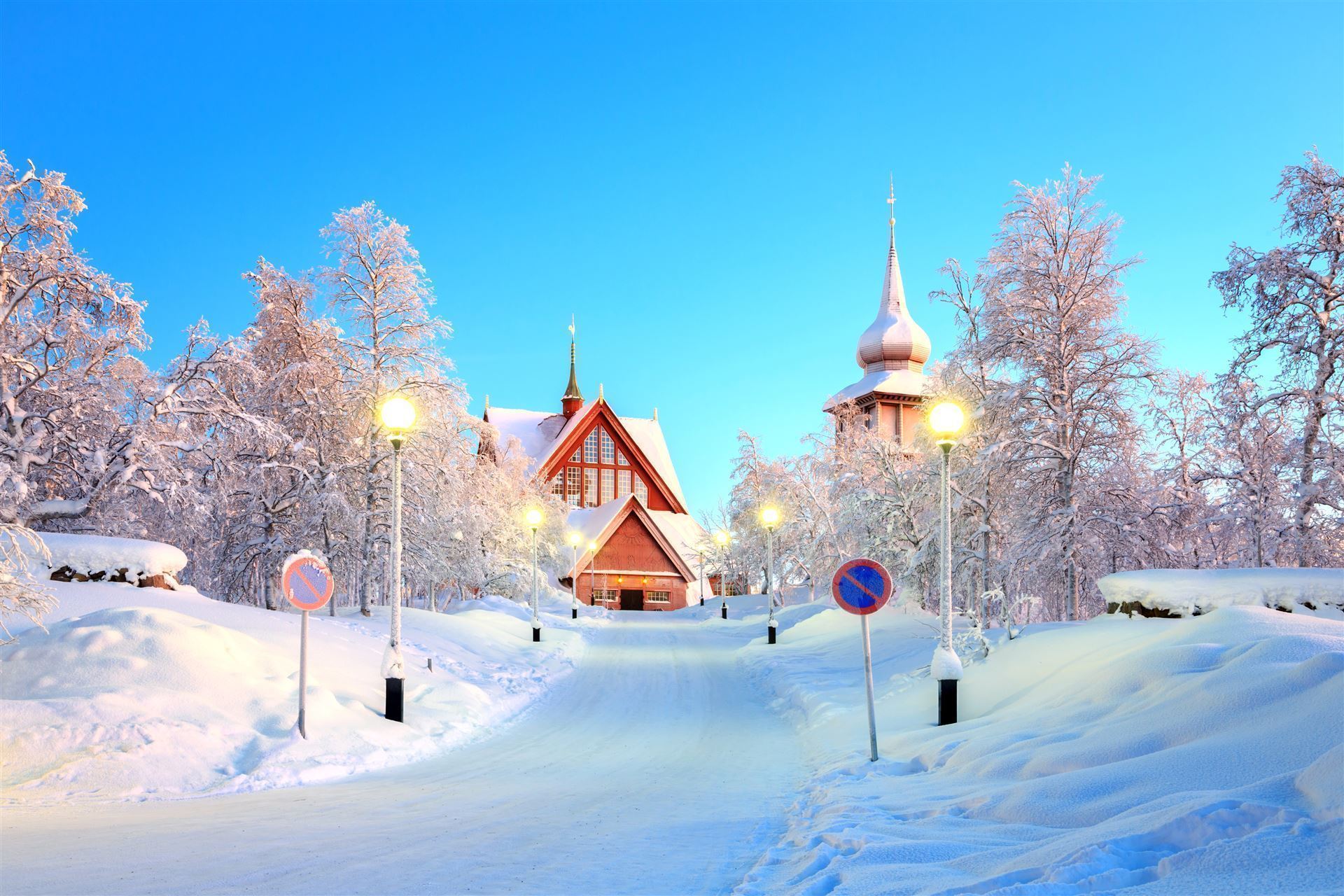Kathedrale von Kiruna im Schnee