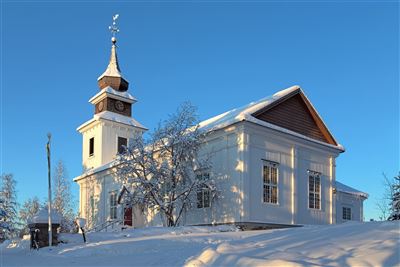 Vilhelmina Kirche im Winter