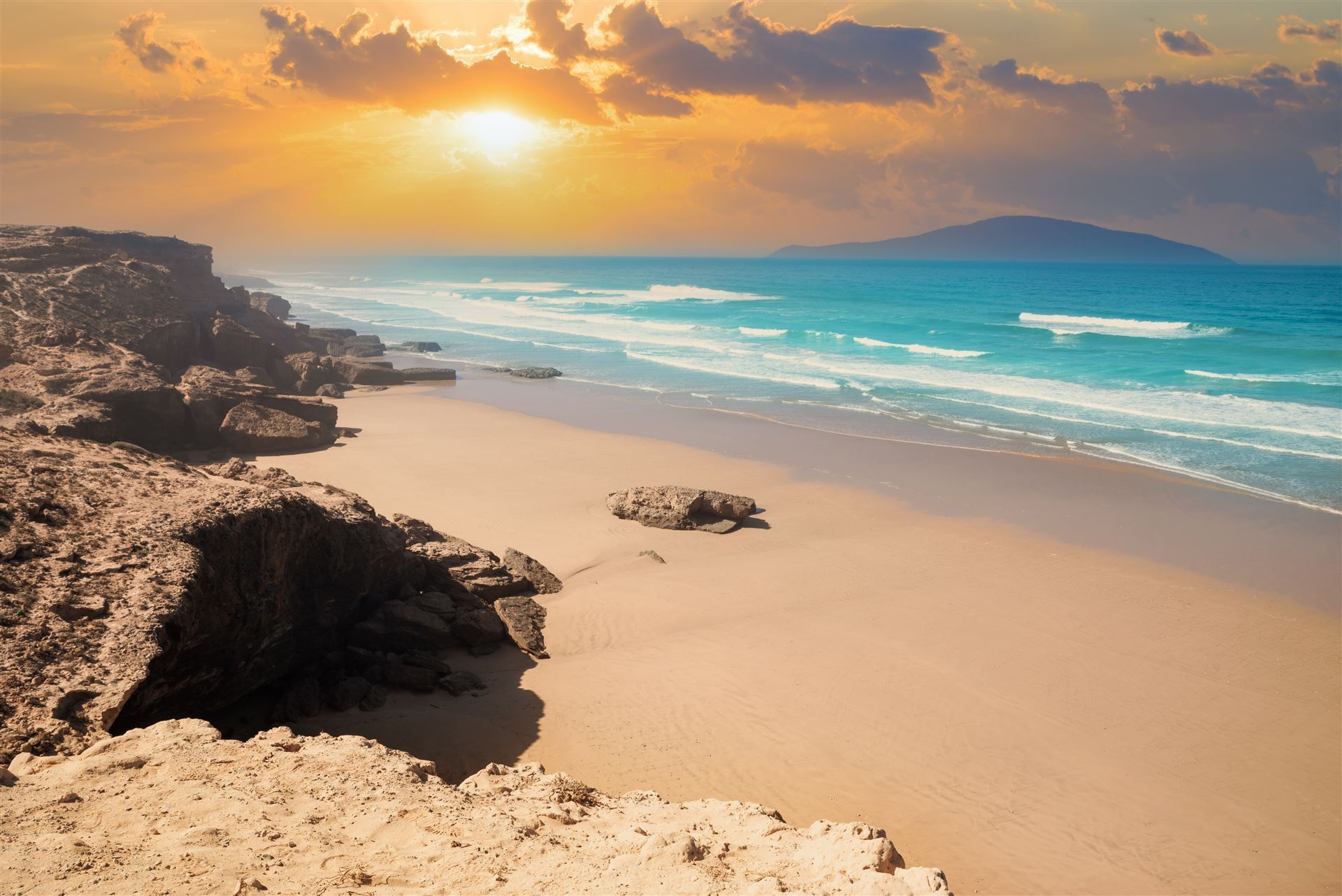 Beach im Sonnenuntergang