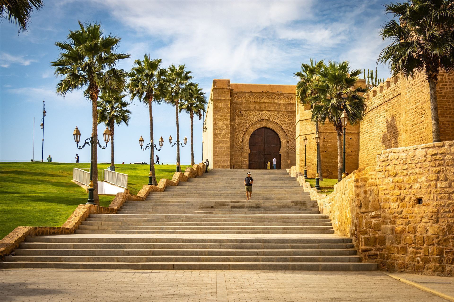 Treppen zum Kasbah of the Udayas