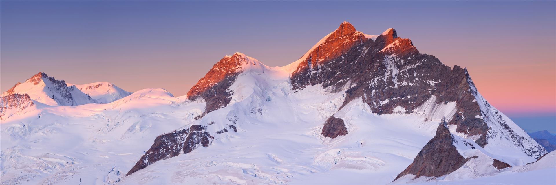 ungfraujoch bei Sonnenuntergang
