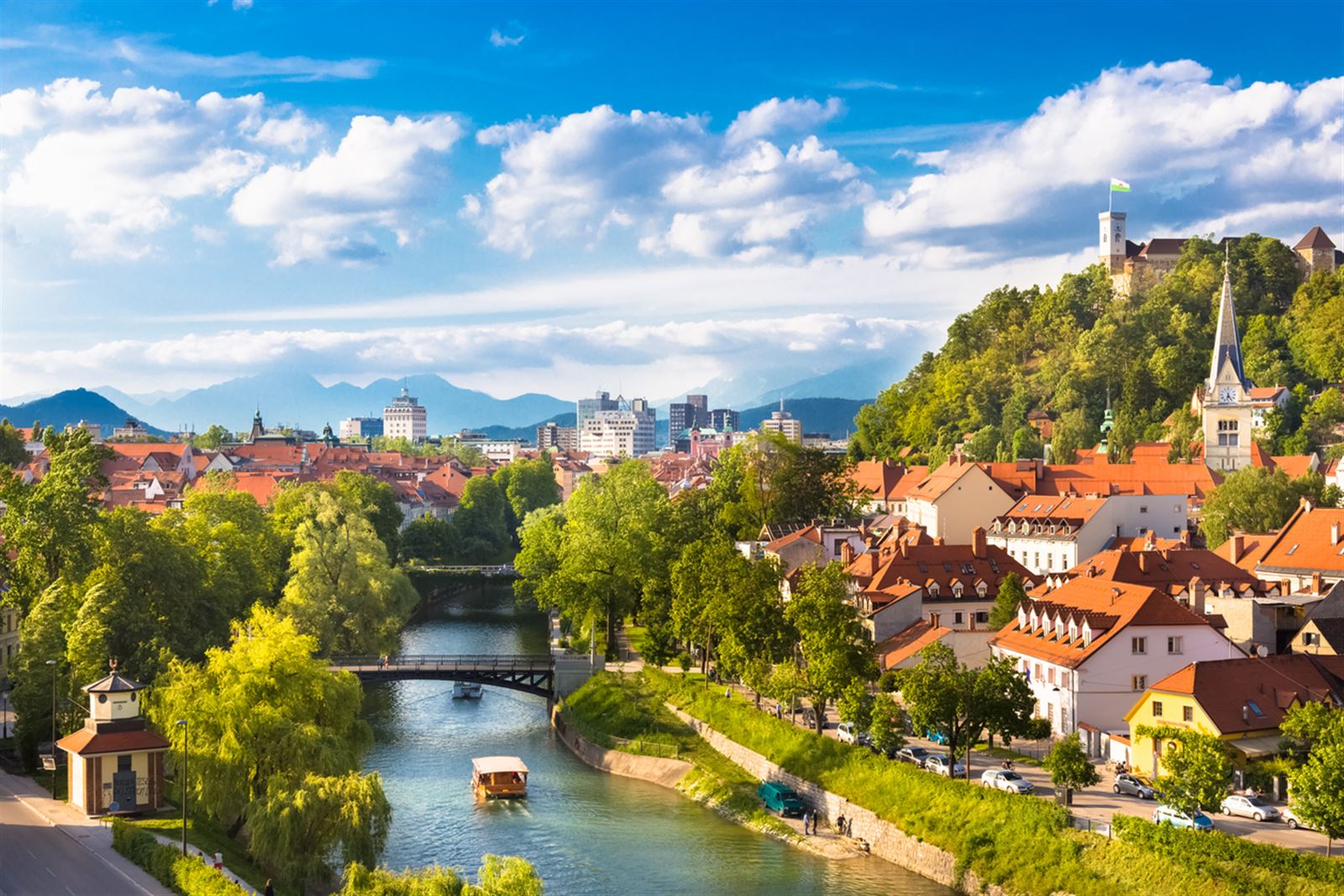 Sicht von oben auf die Stadt