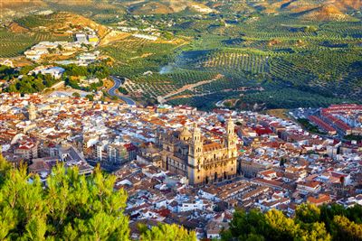 Andalusien Stadt Jaen aus der Vogelperspektive