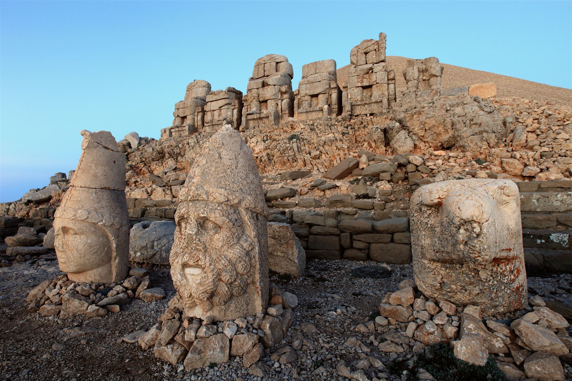 Antike Statuen auf Mount Nemrut, Türkei