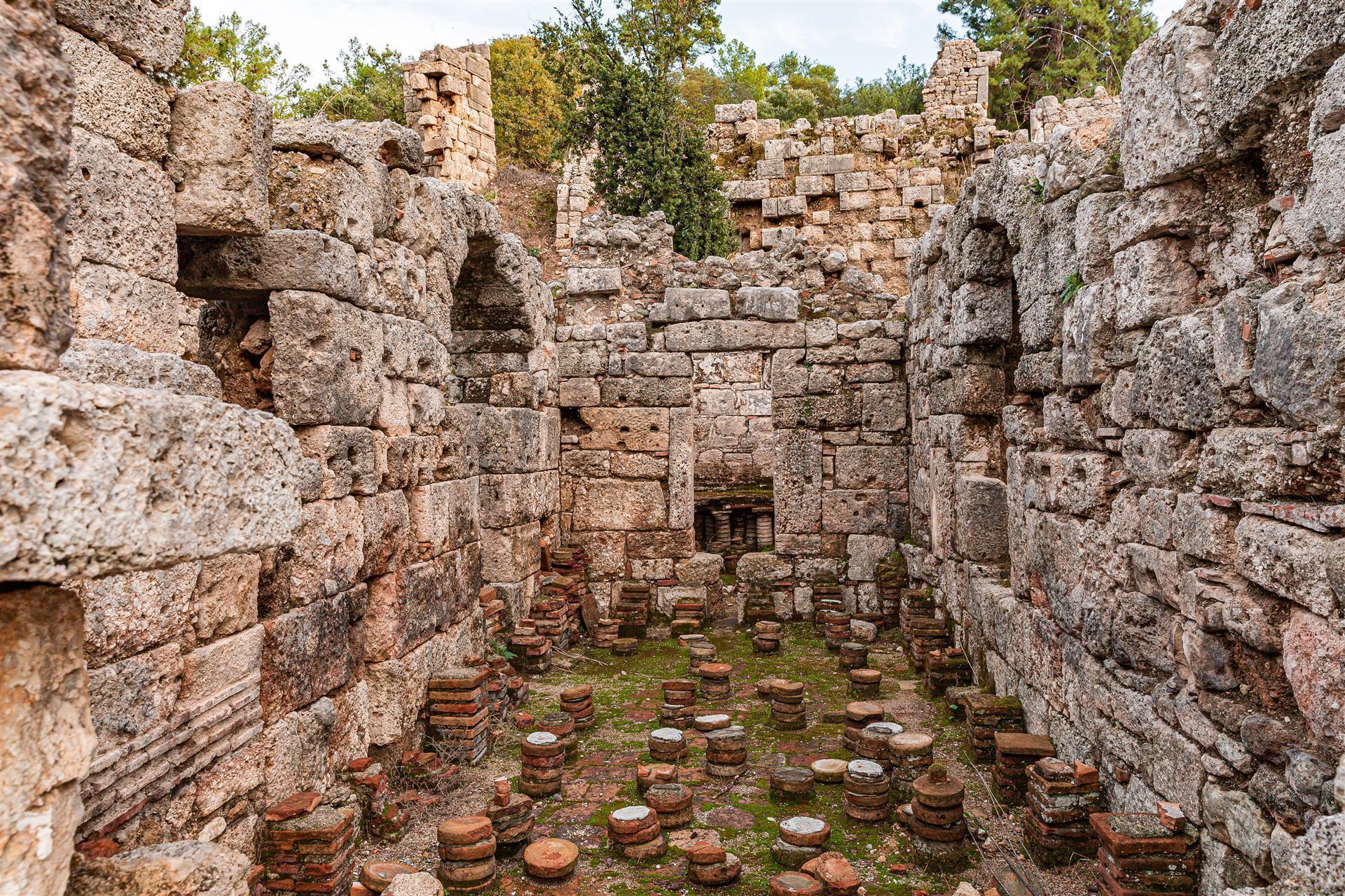 Teil eines Wohnhauses, historische Stadt Olympos