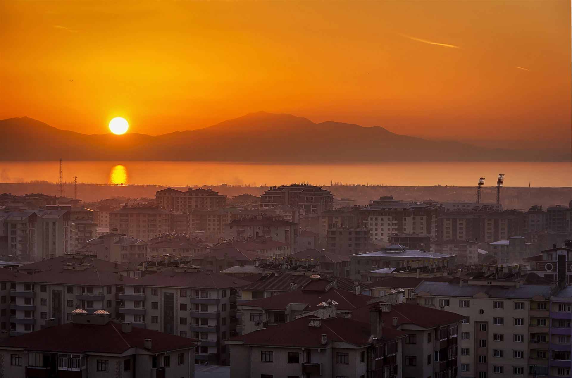 Sonnenuntergang über Van, Türkei