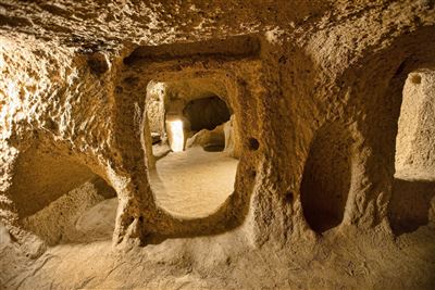 Höhlenstadt Derinkuyu in Kappadokien, Türkei