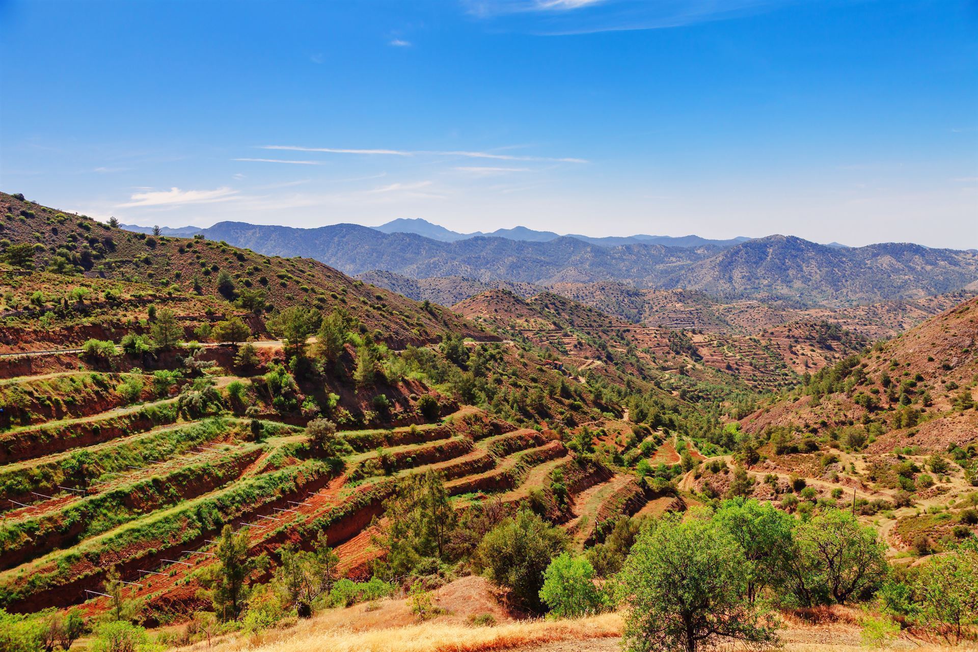 Troodos- Gebirge an einem sonnigen Tag