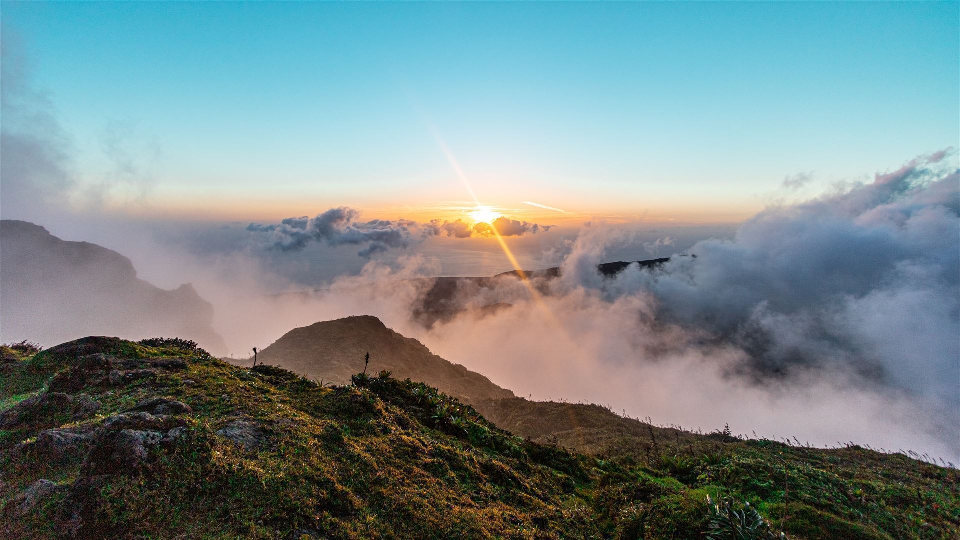 Sonnenuntergang am Vulkan
