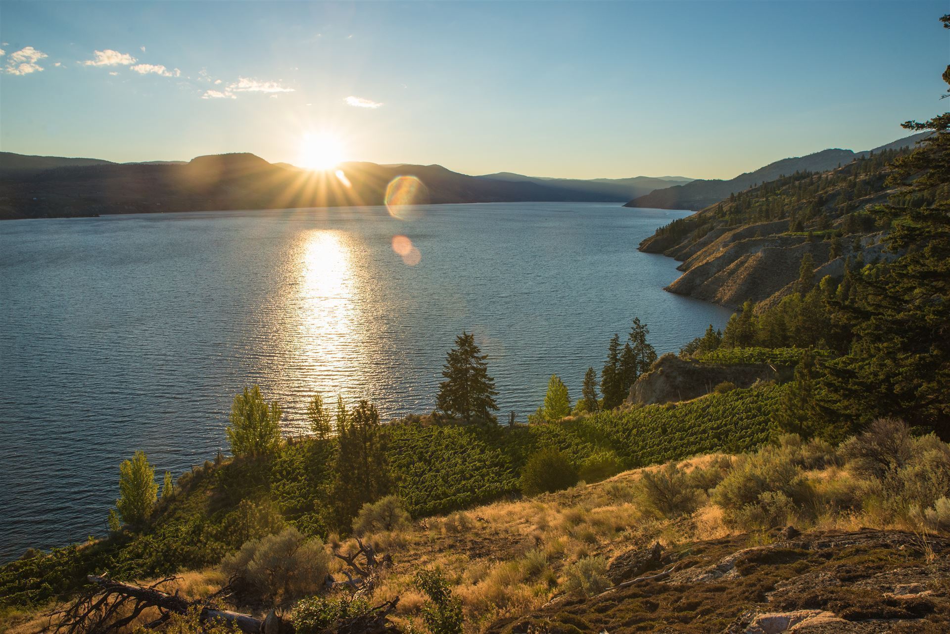 Sonnenuntergang am Okanagan Lake