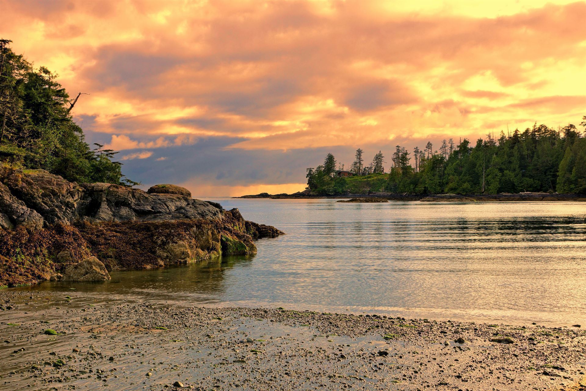 Sonnenunterlagen im Pacific Rim Nationalpark