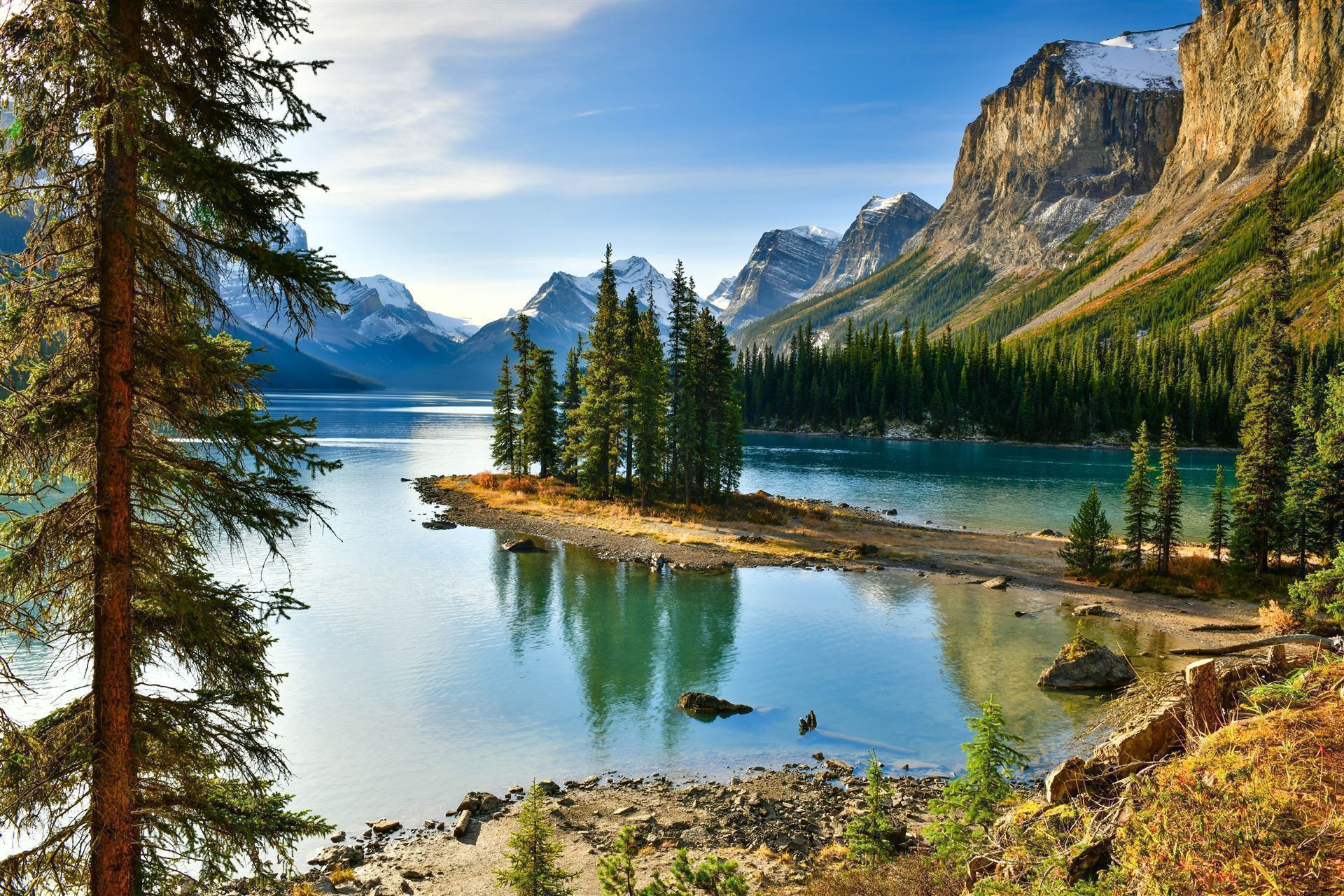 Spirit Island im Maligne Lake